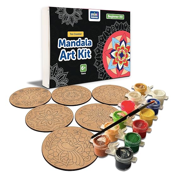 Mini Leaves Wooden Mandala Paint Kit